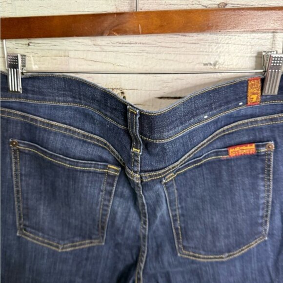 7 For All Mankind Skinny Crop and Roll Jeans Cuffed Dark Wash size 31 - Picture 7 of 9